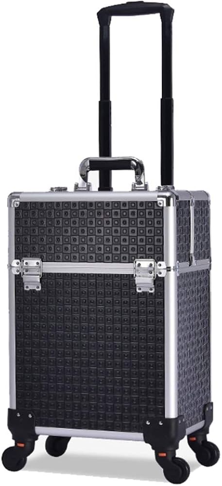 メイクボックス キャスター付き 大容量 プロ用 コスメボックス 化粧品ケース 収納用 ツールボックス 特大 薬箱 救急箱 防水 キャスター付 2段 美容師用 スーツケース型 メイクケース 出張 黒 ピンク